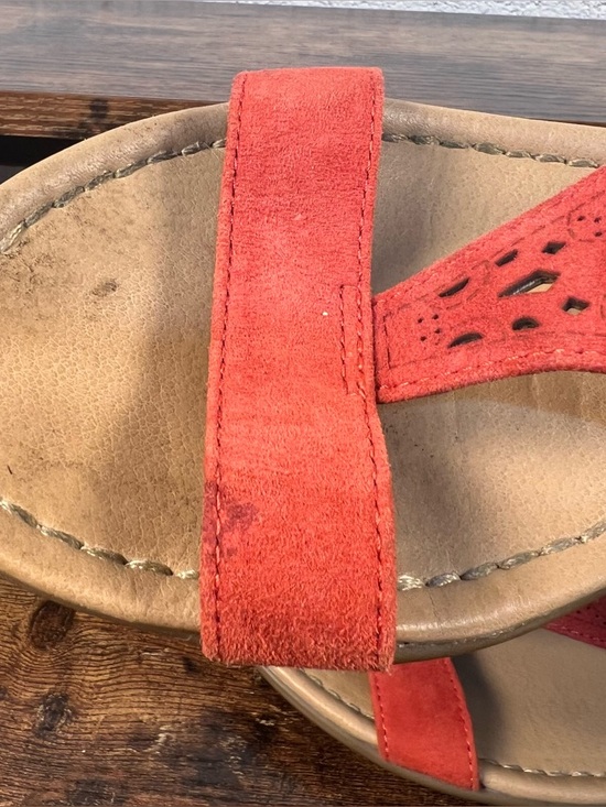 Naturalizer Sandals Leather T Strap Adjustable Hook & Loop Cutout Windham 8 - Picture 9 of 14